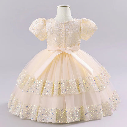 Toddler Princess Dress – Short Sleeve, Sparkly & Fluffy