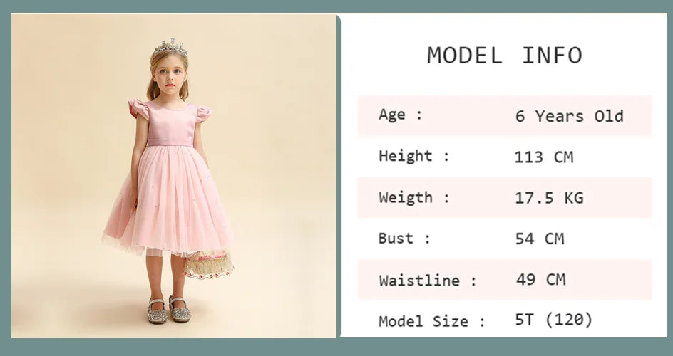 Kids Flower Girl Dress – Elegant Bow Tulle Party Wear