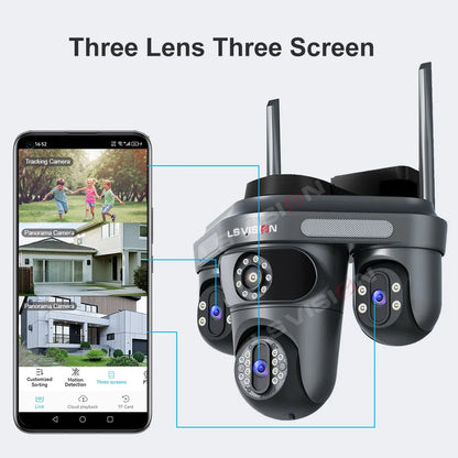 3/4 Screen WiFi PTZ Camera | 10X Zoom | AI Auto Tracking | Outdoor IP66 CCTV