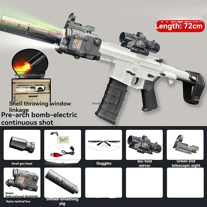 Ultra Shoppings SLR Nylon Toy Gun with water gel balls, electric airsoft rifle, ideal for CS games and outdoor combat for adults and boys.