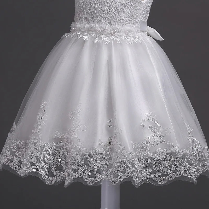 Pearl-Embellished Baby Dress – Formal Pageant Gown
