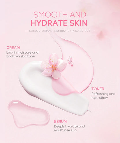 Sakura Glow: LAIKOU 5-Piece Skin Care Set for Radiant Skin