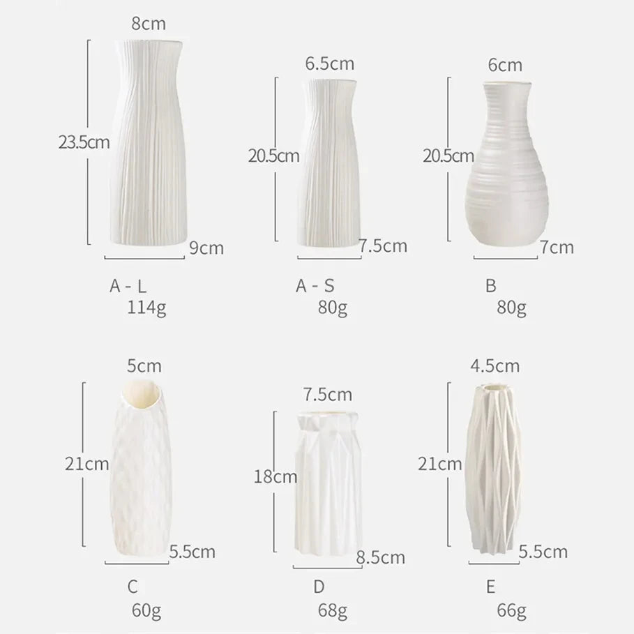 Chic Nordic Plastic Vase: Sleek Flower Pot for Modern Home Decor