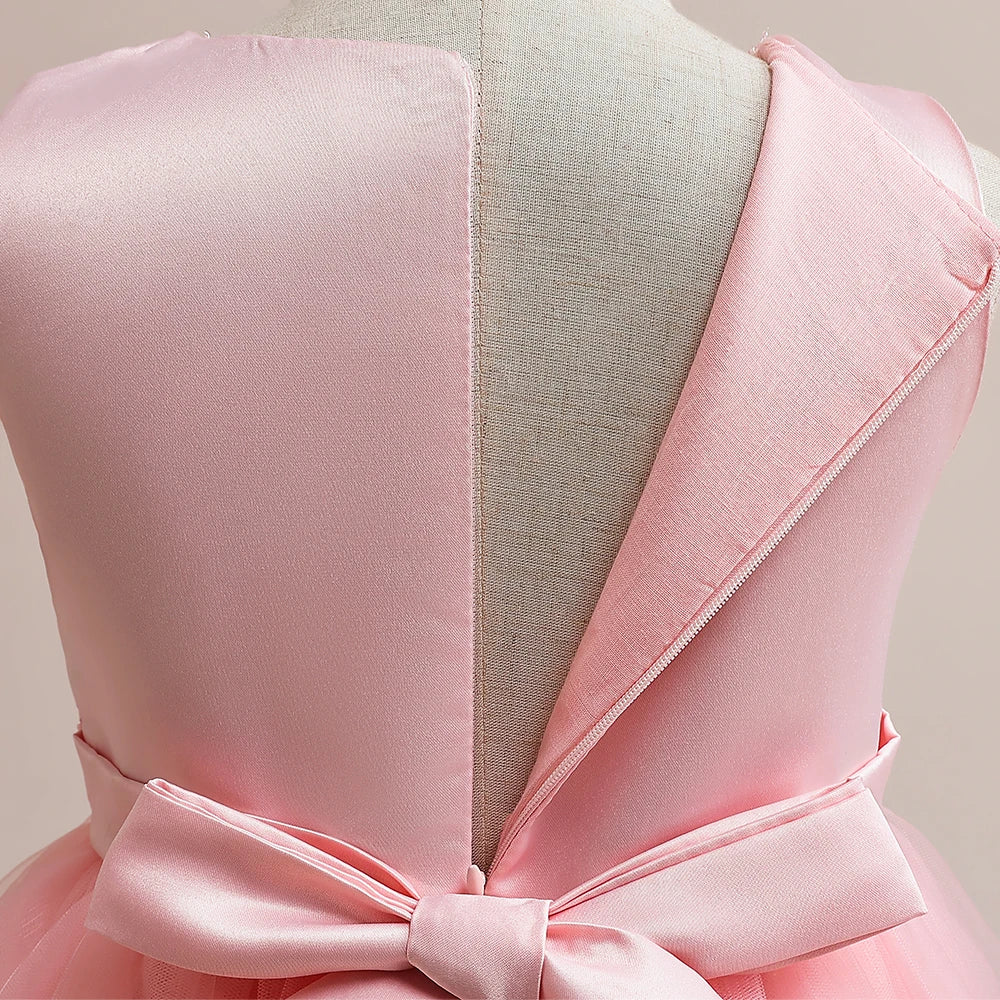 Flower Bow Kids’ Dress – Pageant & Party Wear