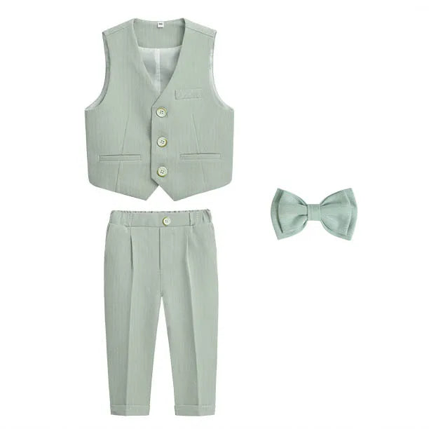 Boys’ Wedding Tuxedo Set – Formal Blazer, Pants & Bowtie Outfit