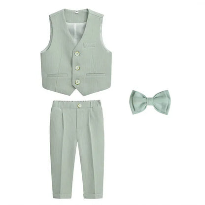 Boys’ Wedding Tuxedo Set – Formal Blazer, Pants & Bowtie Outfit