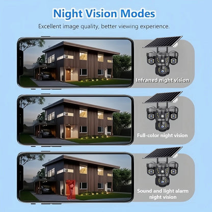 Triple Lens 15MP 4G Solar Security Camera | 10X Zoom | PIR Motion Detect