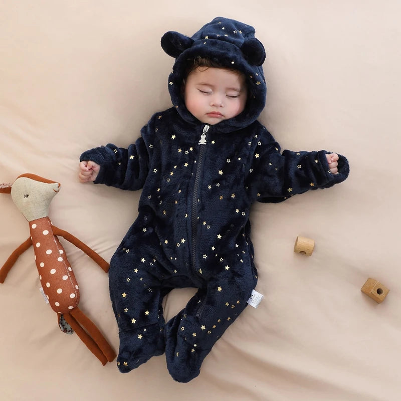 Cozy Cartoon Print Baby Bodysuit – Unisex 0-19 Months