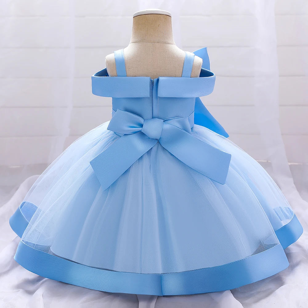 Elegant Infant Dress – Bow Lace Princess Party Wear