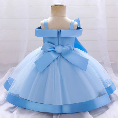 Elegant Infant Dress – Bow Lace Princess Party Wear