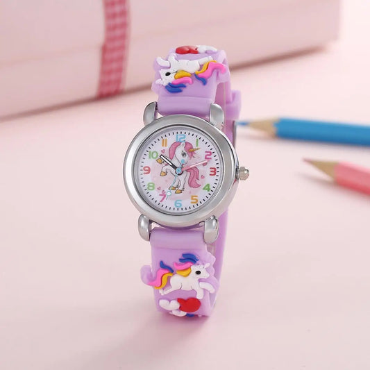 Colorful Cartoon Unicorn Children’s Watch – Quartz & Electronic Timepiece for Students