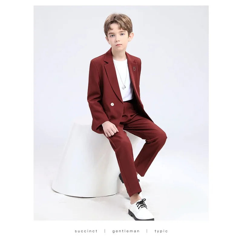 Classic Boys’ Suit – Wedding & Party Blazer Set for Kids 4–12Y