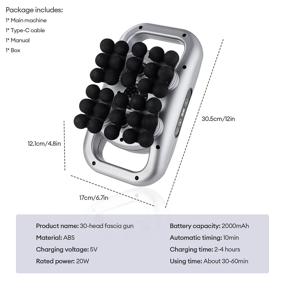 30-Level Pro Massage Gun: High-Frequency Full Body Fascia Tool - Ultra Shoppings
