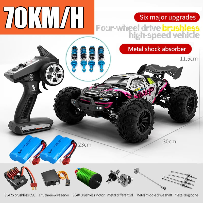 1:16 RC Off-Road Car – High-Speed 4WD Monster Truck with LED Lights