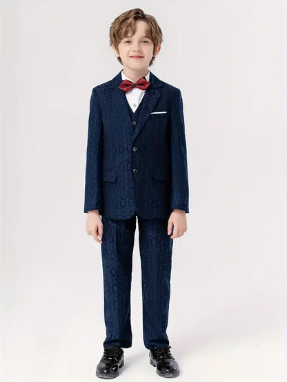 Boys’ Multi-Occasion Suit – Jacket, Vest, Pants & Accessories Set