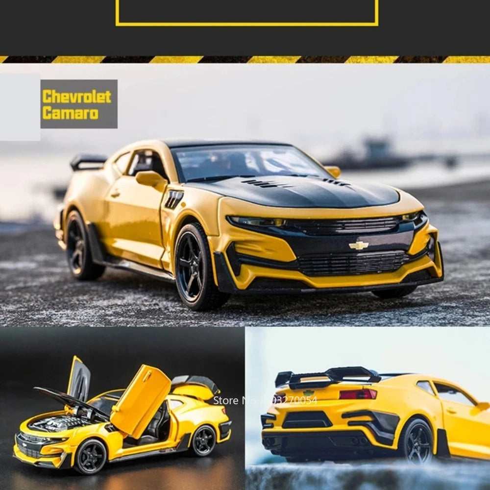 1:32 Camaro Diecast Model Car – Alloy Pull-Back Toy with Sound & Light!