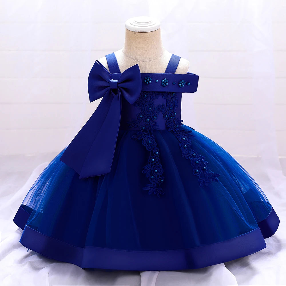 Elegant Infant Dress – Bow Lace Princess Party Wear