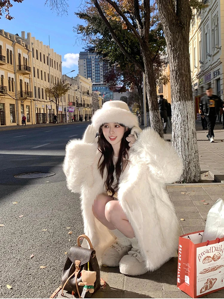 Luxury Fluffy Faux Fox Fur Jacket – Casual & Cozy