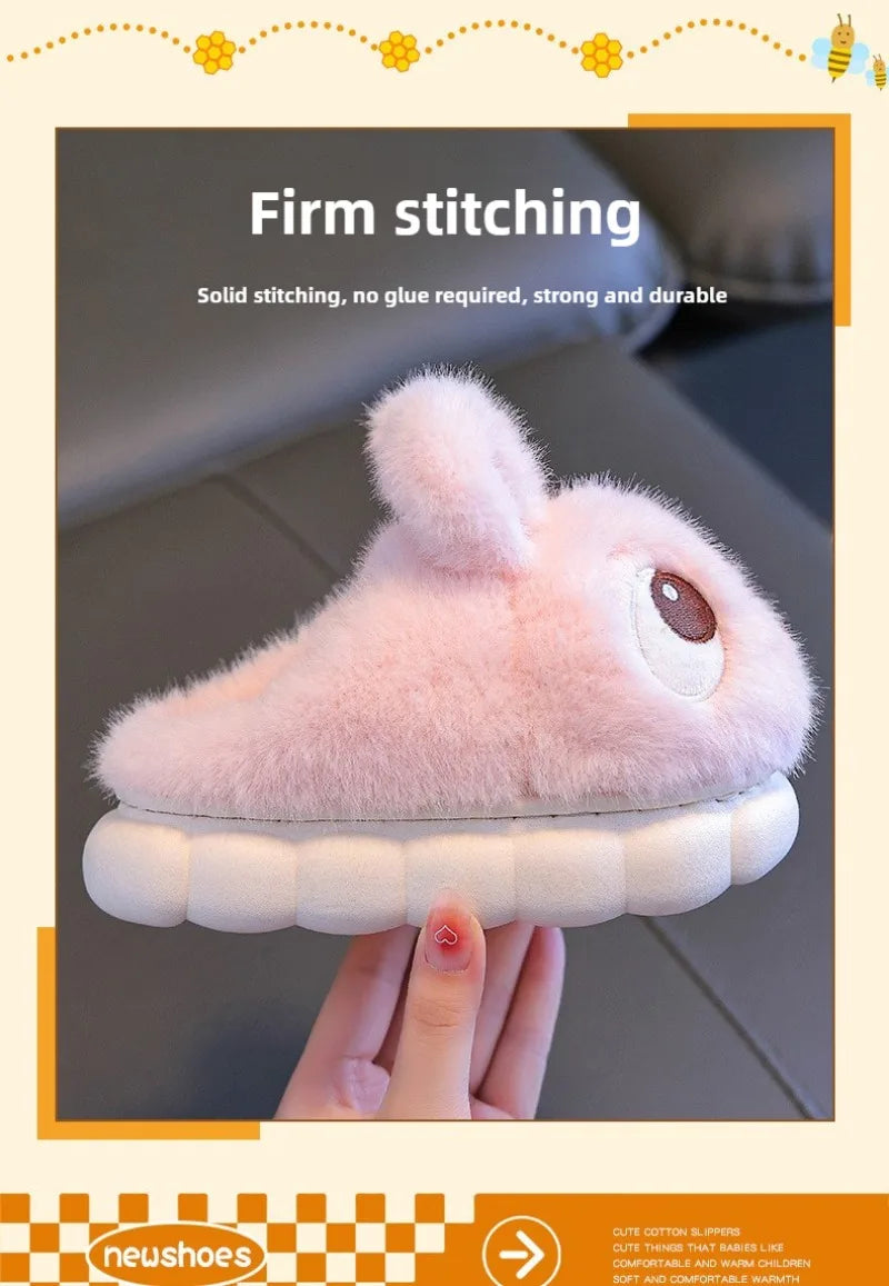 Warm Fluffy Rabbit Slippers for Boys & Girls