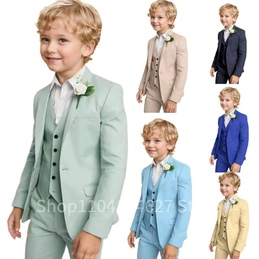 Kids’ Gentleman Outfit – Wedding & Birthday Formal 3PCS Suit