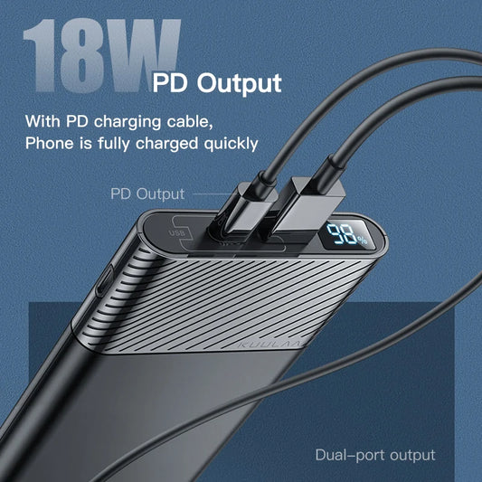 10,000mAh Power Bank – QC PD 3.0 Fast Charging Portable Battery