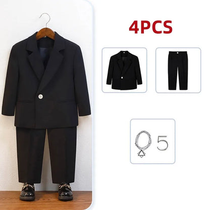 Classic Boys’ Suit – Wedding & Party Blazer Set for Kids 4–12Y