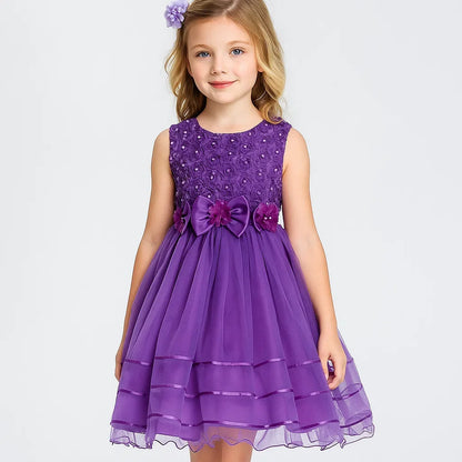 Elegant Mesh Skirt Dress for Girls – Wedding & Party