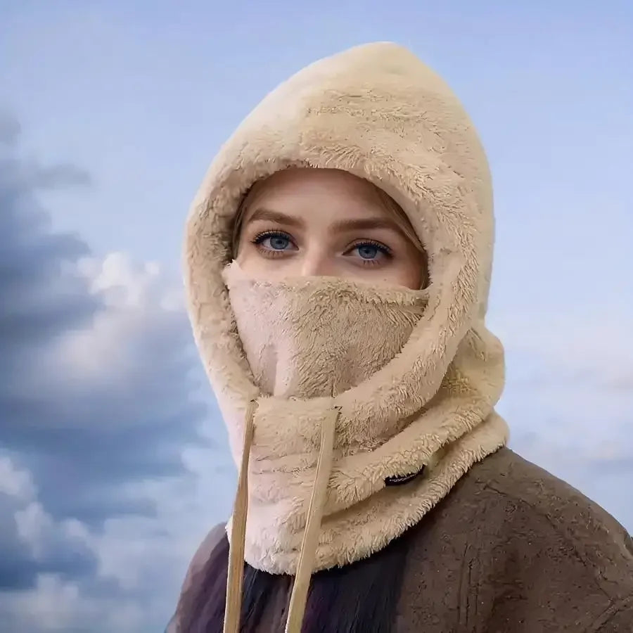 Winter Face Cover Hat with Fleece Sherpa Lining