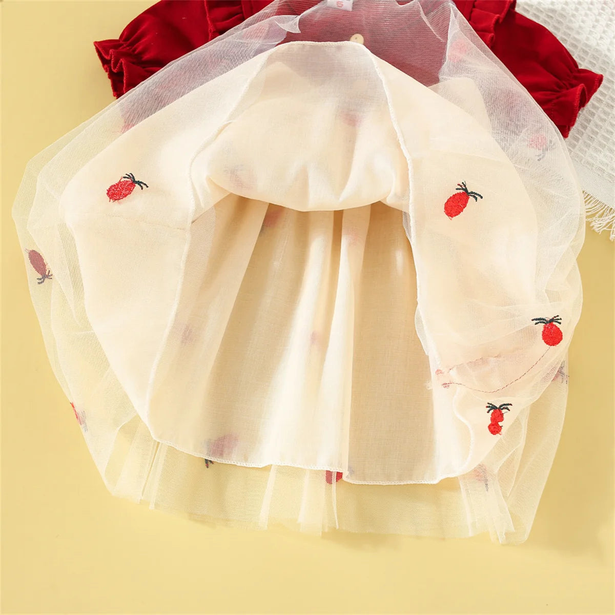 Baby Girl Cotton Mesh Birthday Party Dress