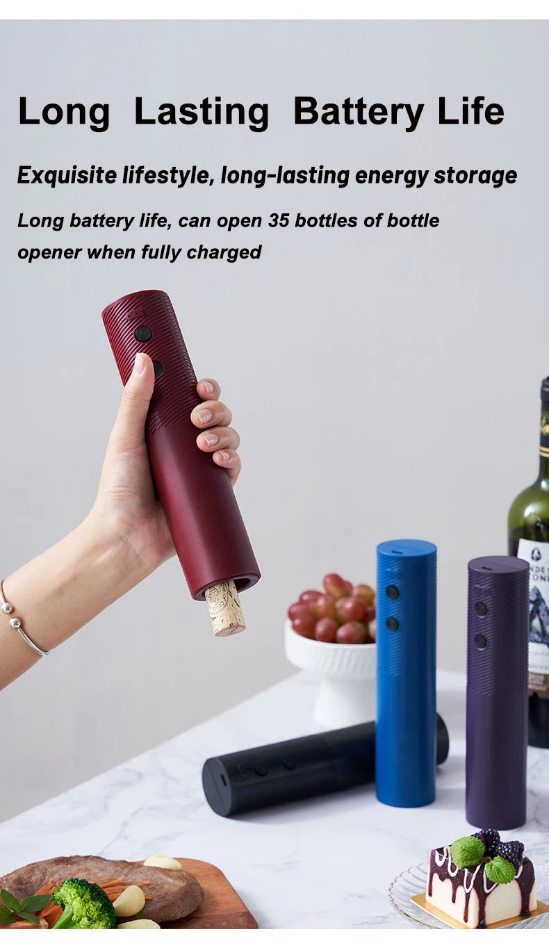 Electric Wine Bottle Opener Automatic Red Wine Corkscrew Rechargeable Wine Opener One-click Button Wine Tools Kitchen Products