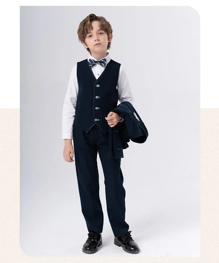 Boys’ Formal Suit Set – Spring/Summer Wedding Outfit (Ages 1–14)