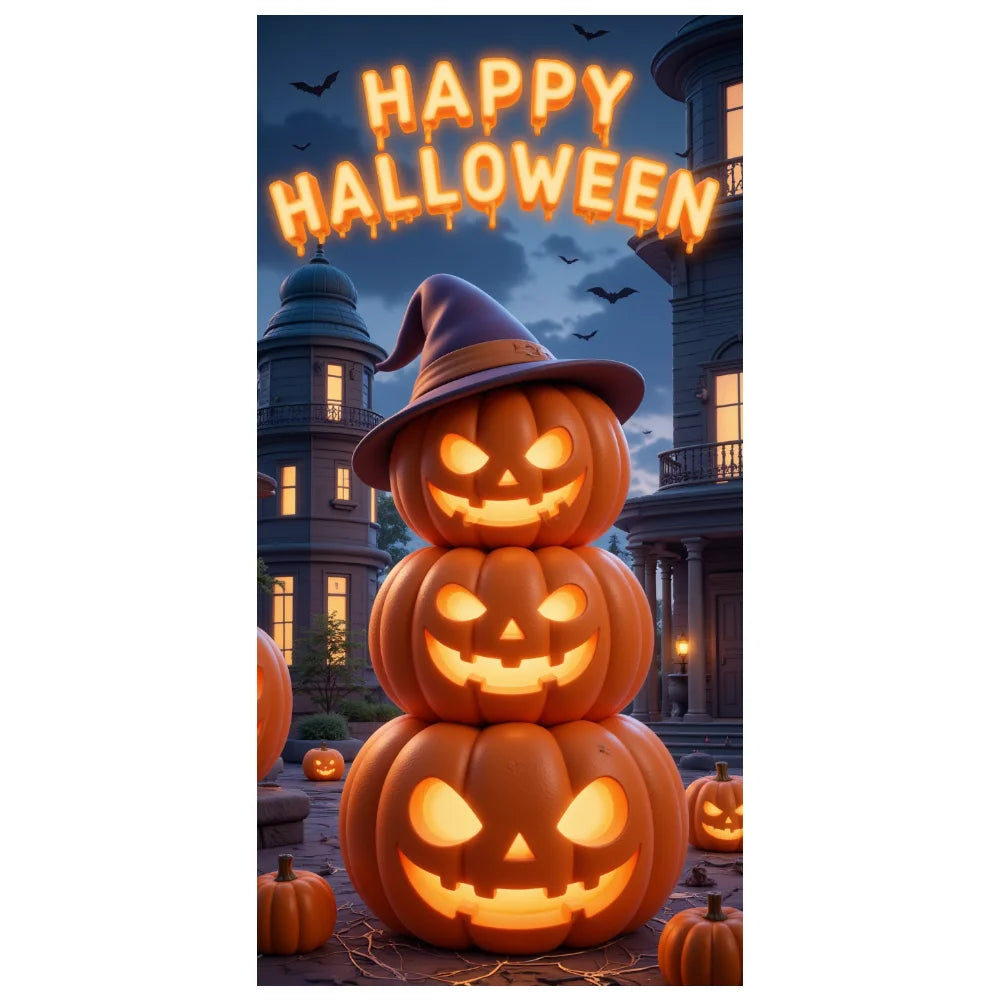 Halloween Door Banner – Scary Moon Night & Cemetery Scene