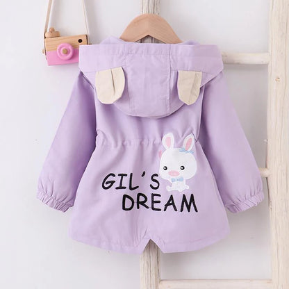 Baby Girls’ Outerwear – Cute Rabbit Hood & Casual Fit