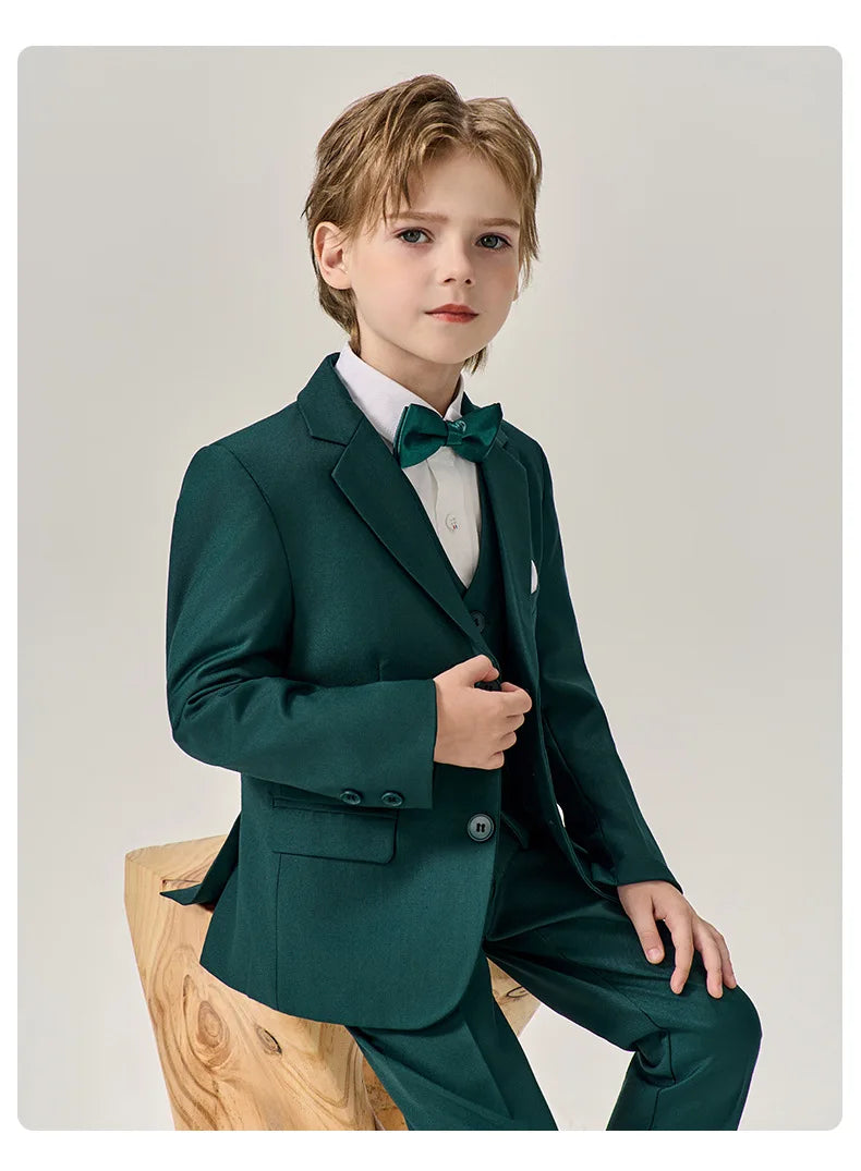 Boys’ Stylish Formal Wear – Green Blazer Set for Special Occasions