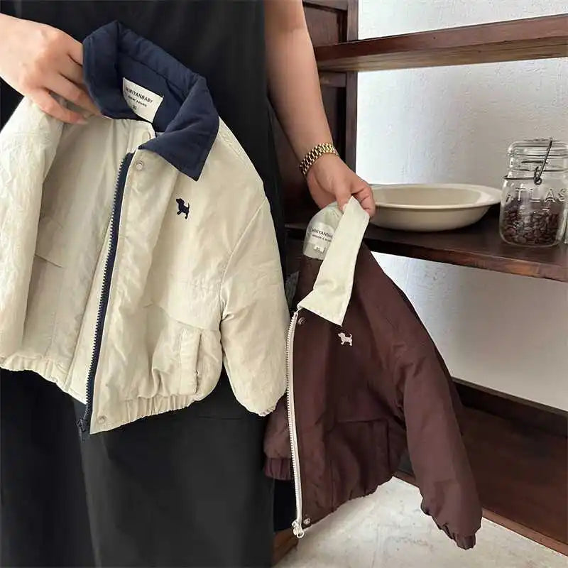 Winter Jacket for Boys & Girls – Warm Cartoon Style