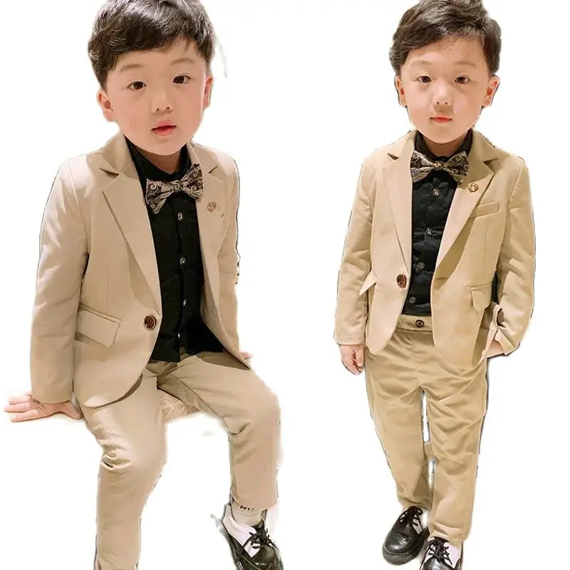 Children’s Khaki Blazer Suit – Wedding & Performance Tuxedo