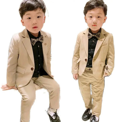 Children’s Khaki Blazer Suit – Wedding & Performance Tuxedo