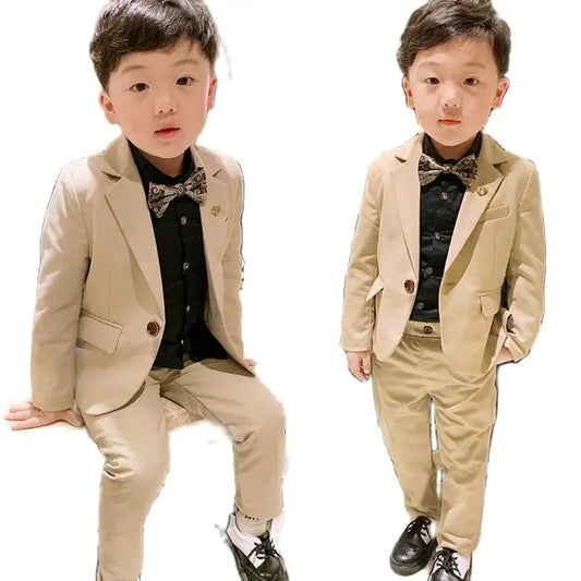 Children’s Khaki Blazer Suit – Wedding & Performance Tuxedo