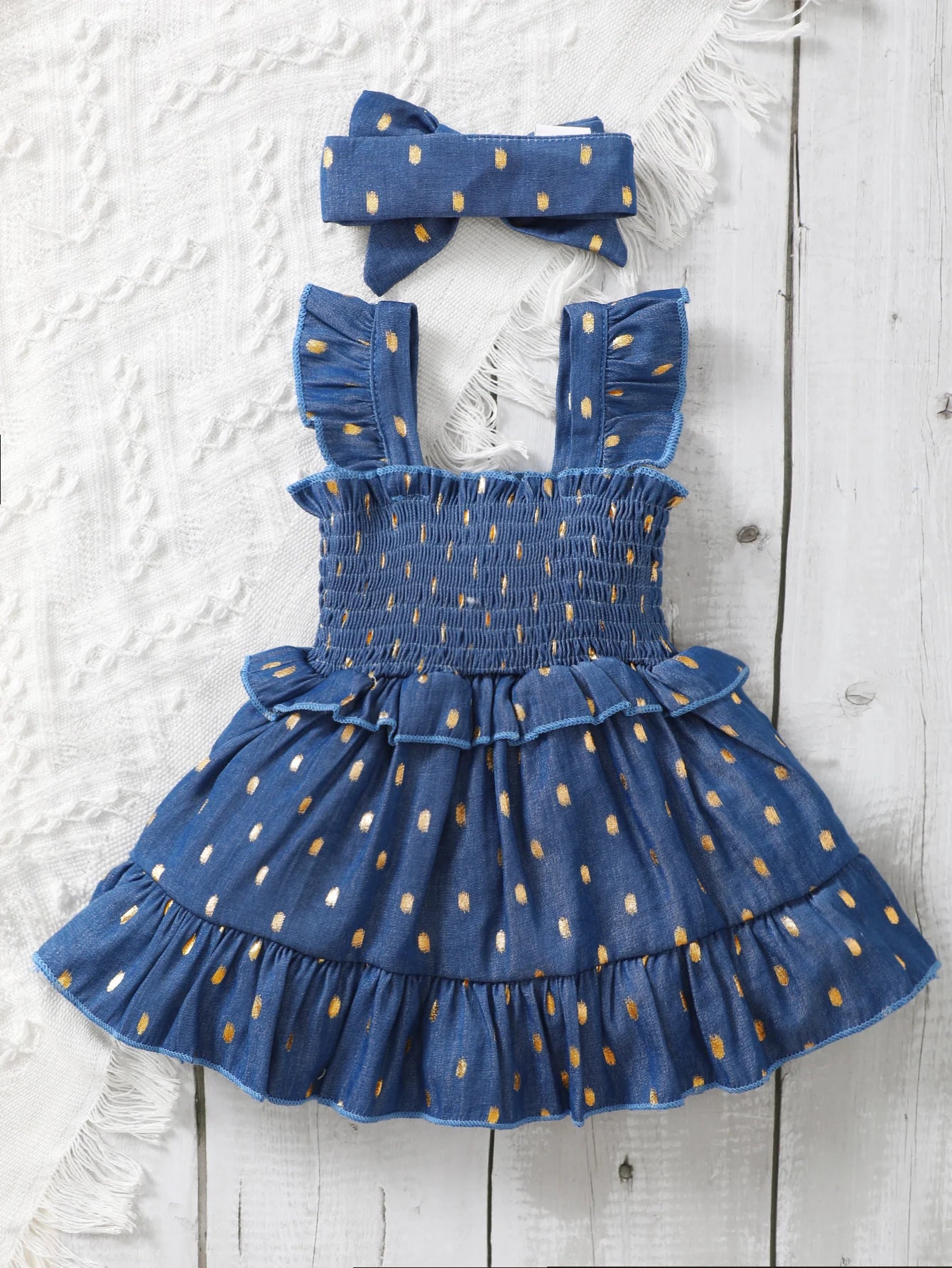 Toddler Girl Fashion Slip Dress & Headband Set