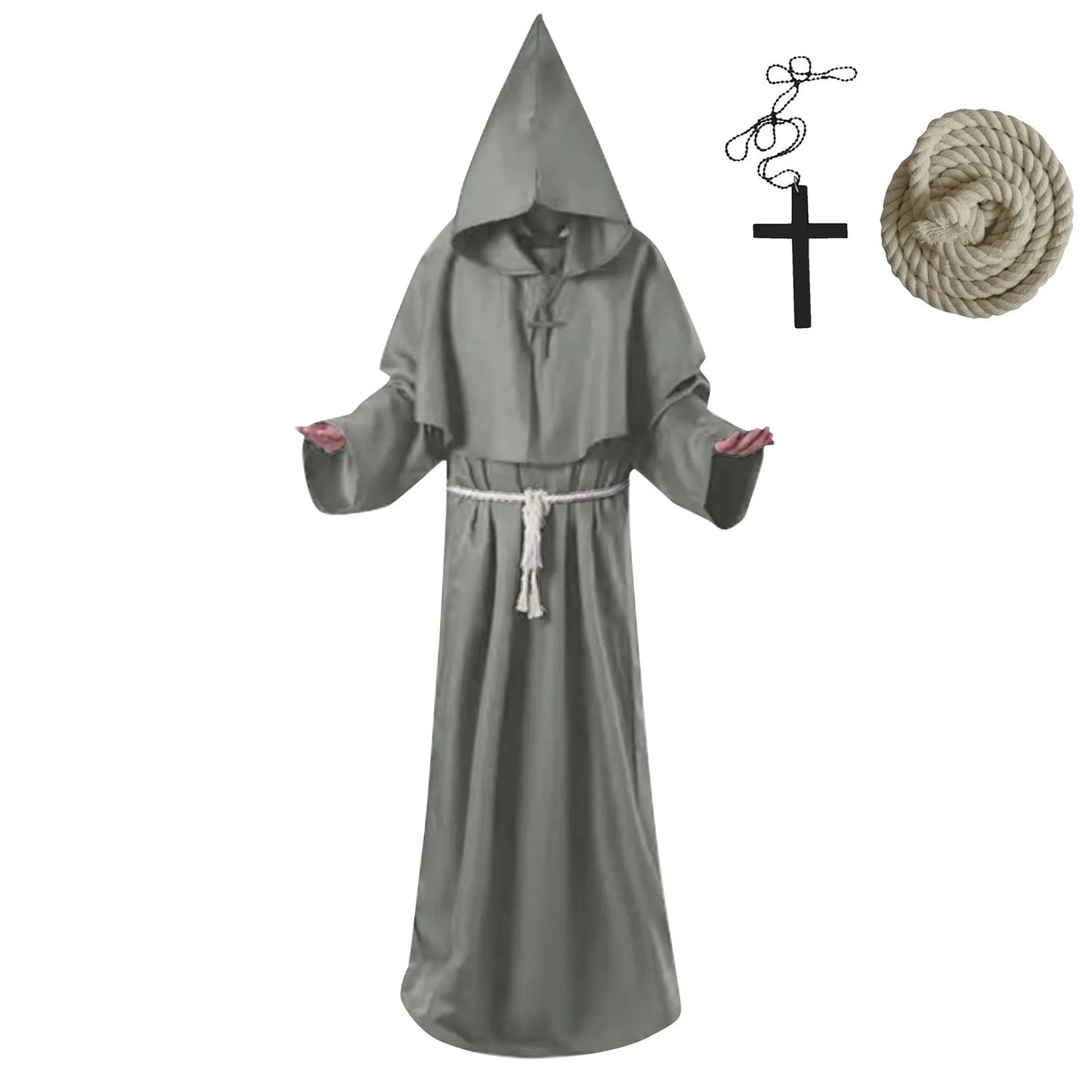 Monk Cosplay Outfit – Medieval Robe for Priest, Wizard & Costume Play