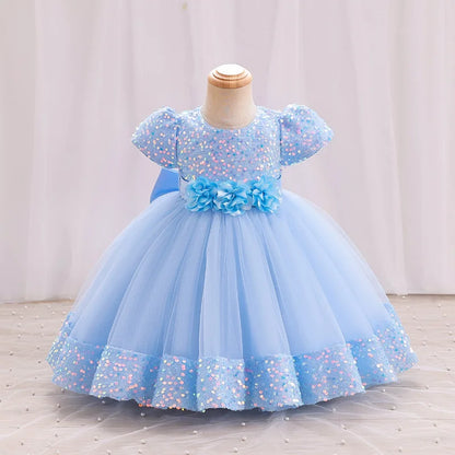 Toddler Princess Dress – Short Sleeve, Sparkly & Fluffy