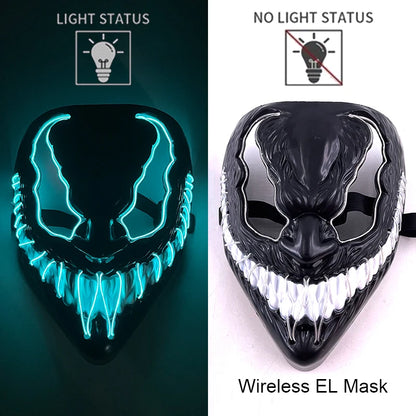Wireless Neon LED Purge Mask – Glowing Halloween Party Mask