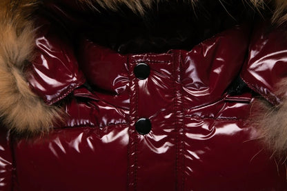 Shiny Waterproof Kids' Down Parka – Real Fur Hood