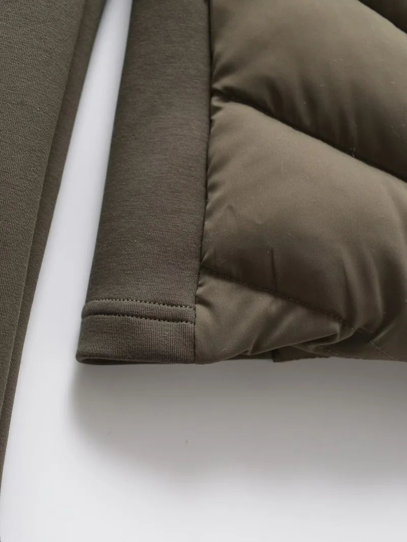 Stylish Warmth: Hooded Patchwork Cotton Jacket