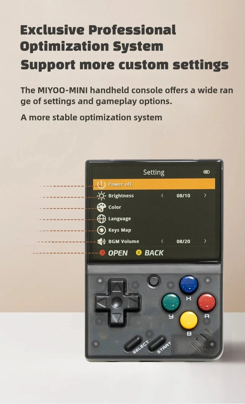 Mini V4 Handheld Retro Console: 2.8'' IPS, 2000mAh, Linux Gaming