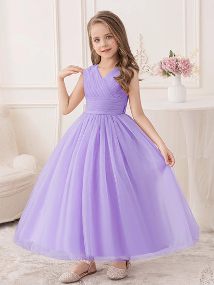 Purple Bridesmaid & Birthday Gown for Girls