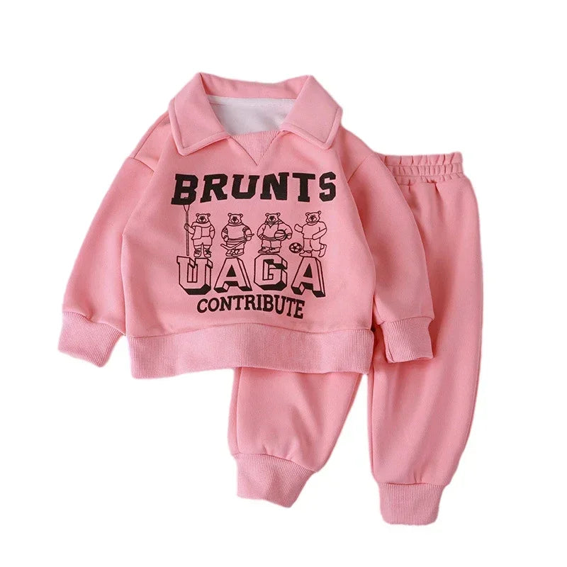 Kids' Warm Polo Tracksuit: Cozy & Stylish for Autumn and Winter