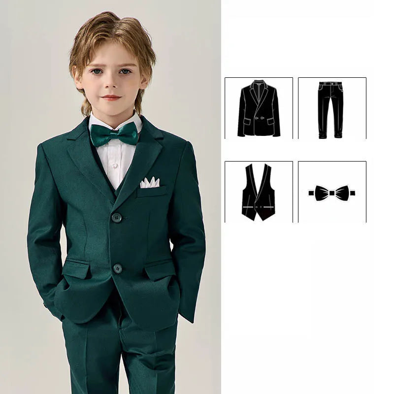 Boys’ Stylish Formal Wear – Green Blazer Set for Special Occasions