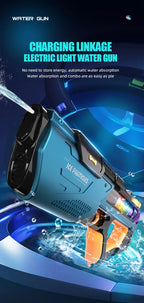 Full electric automatic water gun toy for kids, portable summer beach water fight game by Ultra Shoppings, ideal for outdoor play