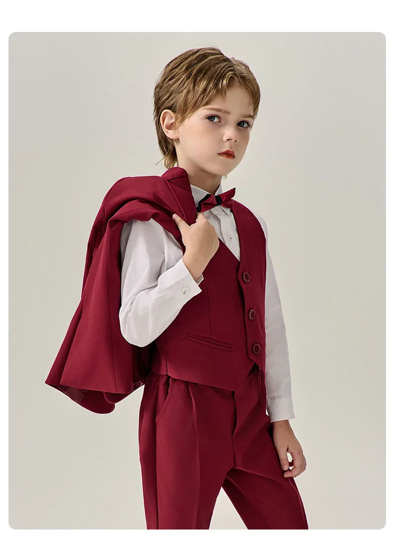 Stylish Boys’ 4-Piece Outfit – Wedding & Photography Tuxedo